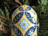 Bees Love Flowers Ukrainian Easter Egg Pysanky By So Jeo : pysanky pysanka ukrainian easter egg batik art sojeo bees flowers yellow blue